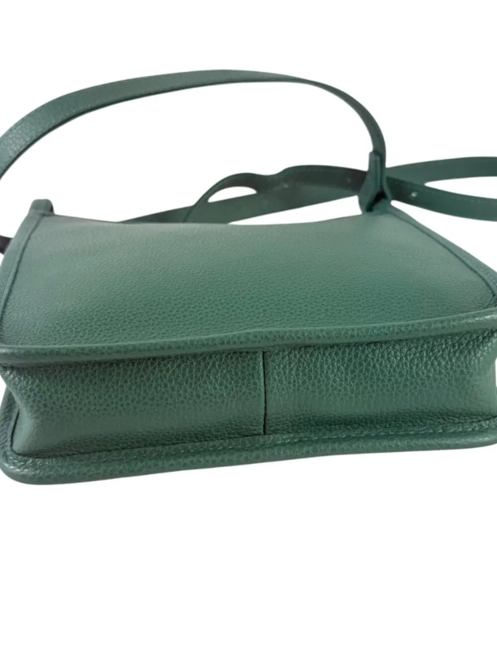 LONGCHAMP Le Foulonne Teal Leather Small Crossbody Shoulder Bag Made in France